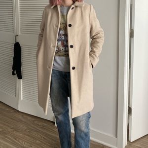 Aritzia Wool Coats | Aritzia Wilfred Ivory Cream Wool Coat | Color: Ivory| Size